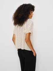 Reformation Calia Sheer Top - Salt And Pepper