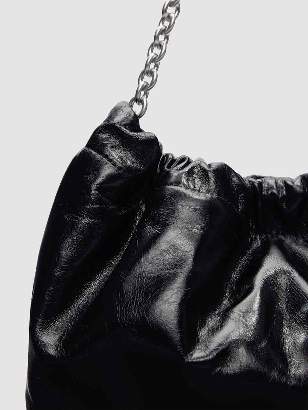 Reformation Dahlia Shoulder Bag - Black Leather