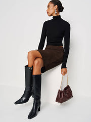 Reformation Dahlia Shoulder Bag - Rum Raisin Leather