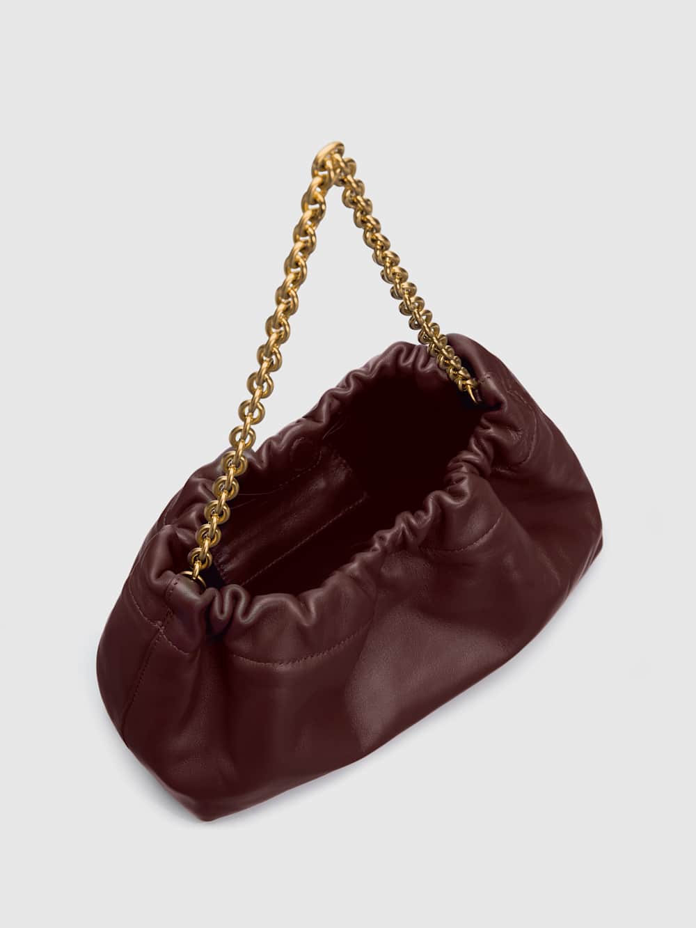 Reformation Dahlia Shoulder Bag - Rum Raisin Leather