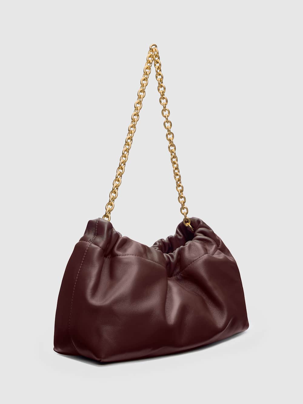 Reformation Dahlia Shoulder Bag - Rum Raisin Leather