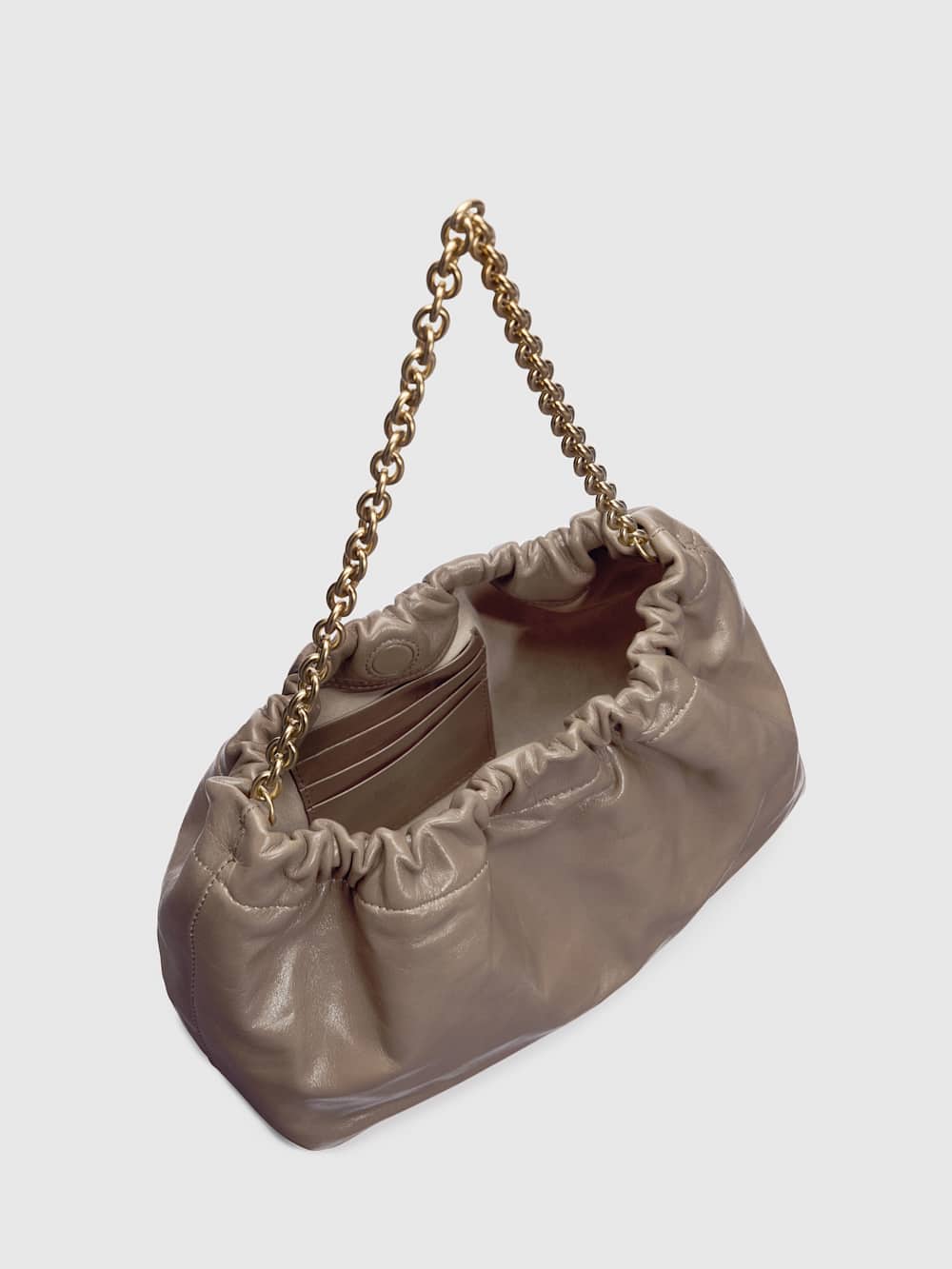 Reformation Dahlia Shoulder Bag - Taupe Leather