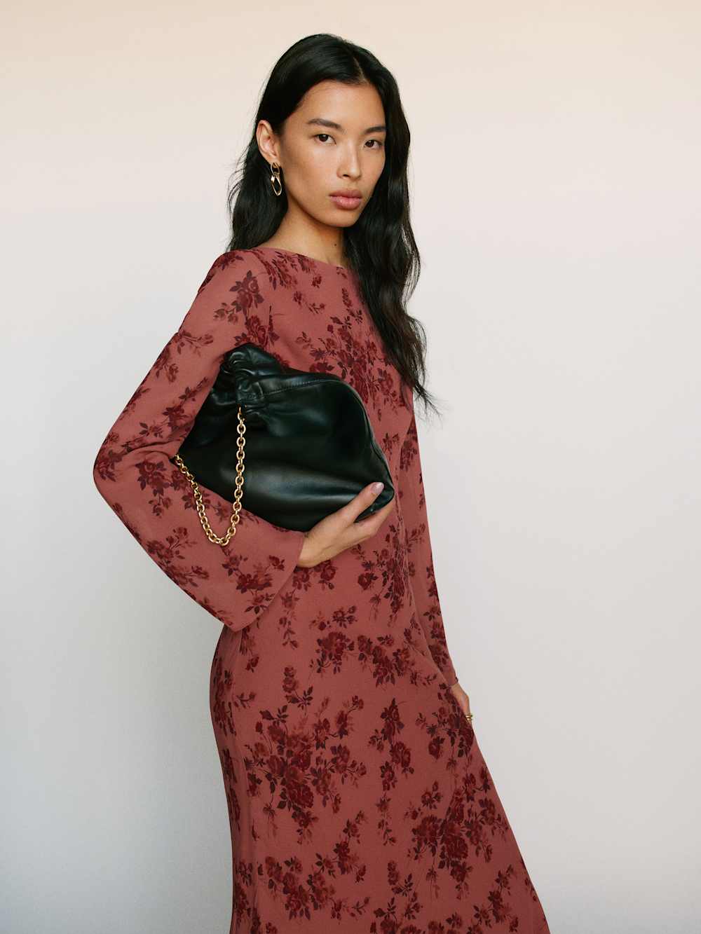 Reformation Dahlia Tote Bag - Black Leather