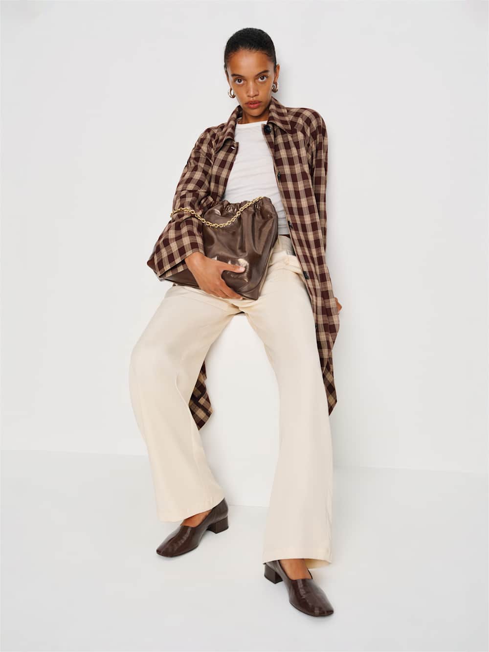 Reformation Dahlia Tote Bag - Mocha Leather