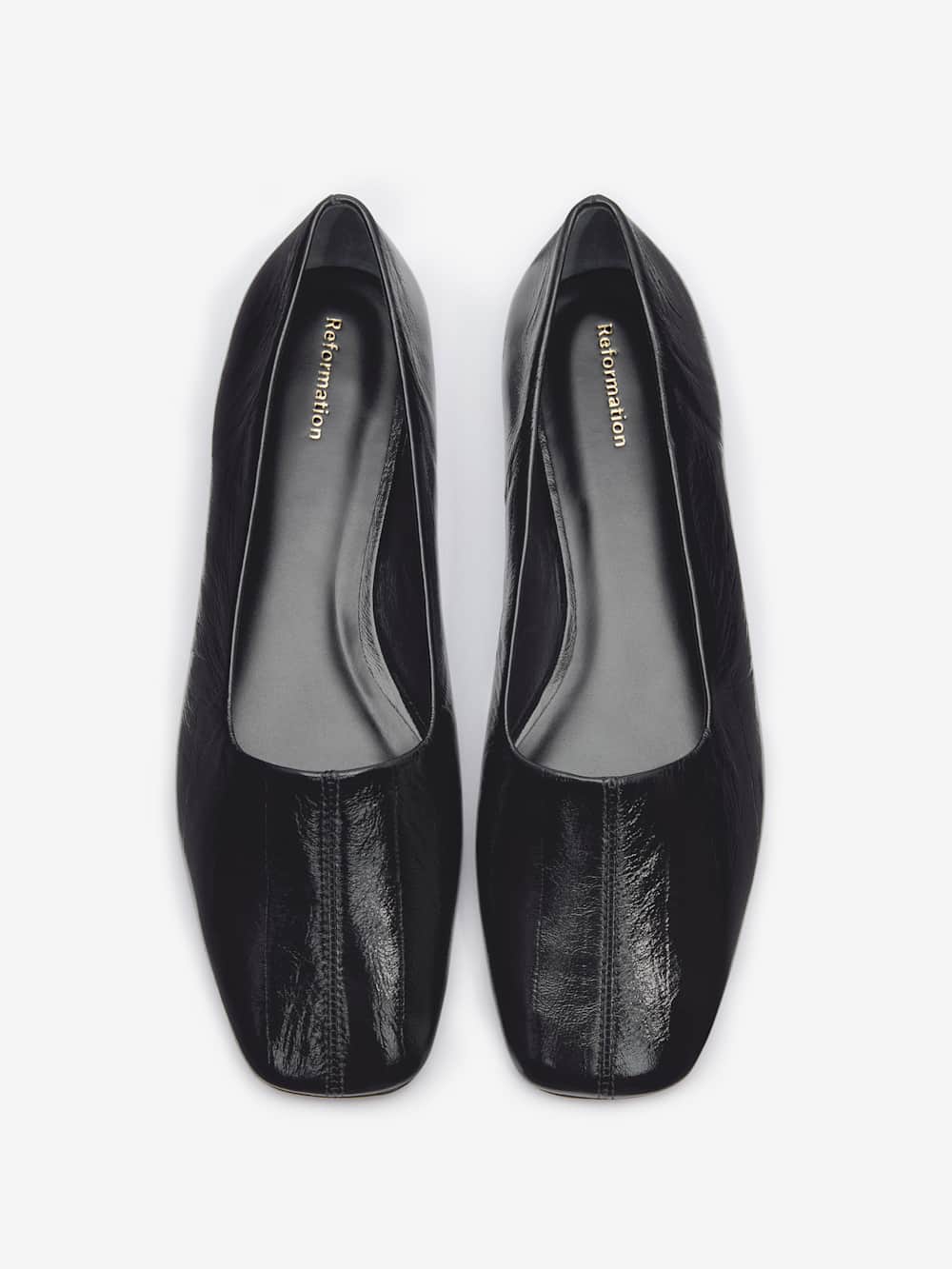 Reformation Inez Ballet Flat - Black Eel
