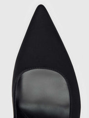 Reformation Joelle Heeled Pump - Black Satin