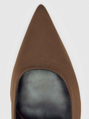 Reformation Joelle Heeled Pump - Pinecone Satin