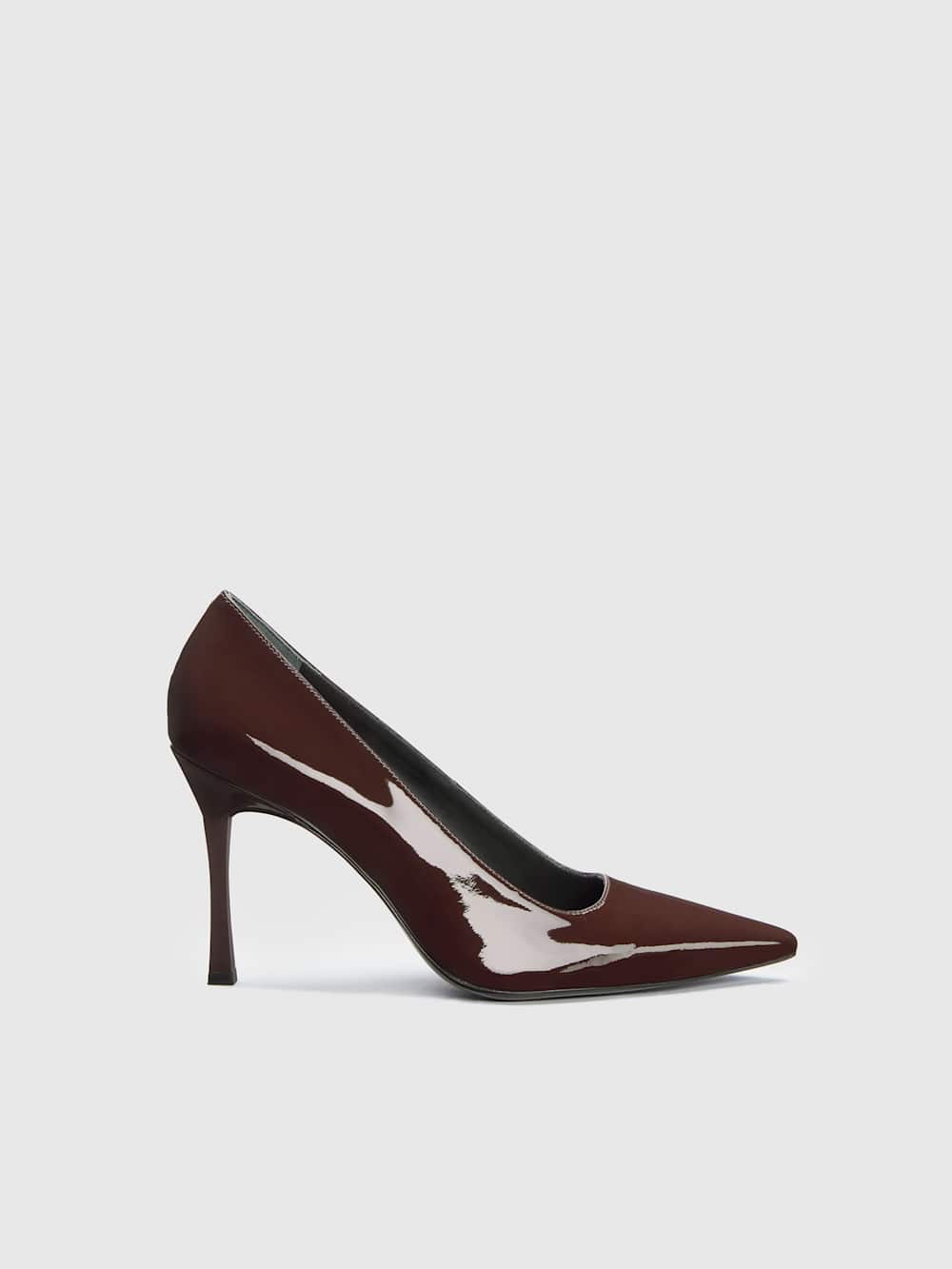 Reformation Joelle Heeled Pump - Rum Raisin Patent