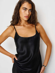 Reformation Lila Silk Top - Black