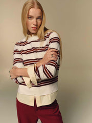 Reformation Nikki Cashmere Crew - Gossamer Multi Stripe