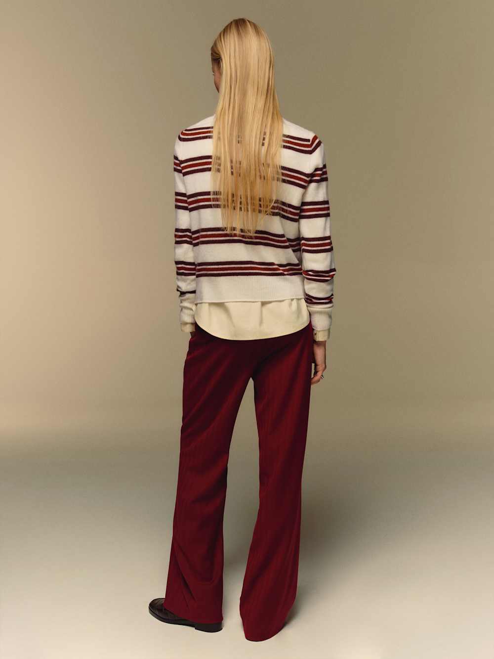 Reformation Nikki Cashmere Crew - Gossamer Multi Stripe