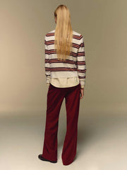 Reformation Nikki Cashmere Crew - Gossamer Multi Stripe