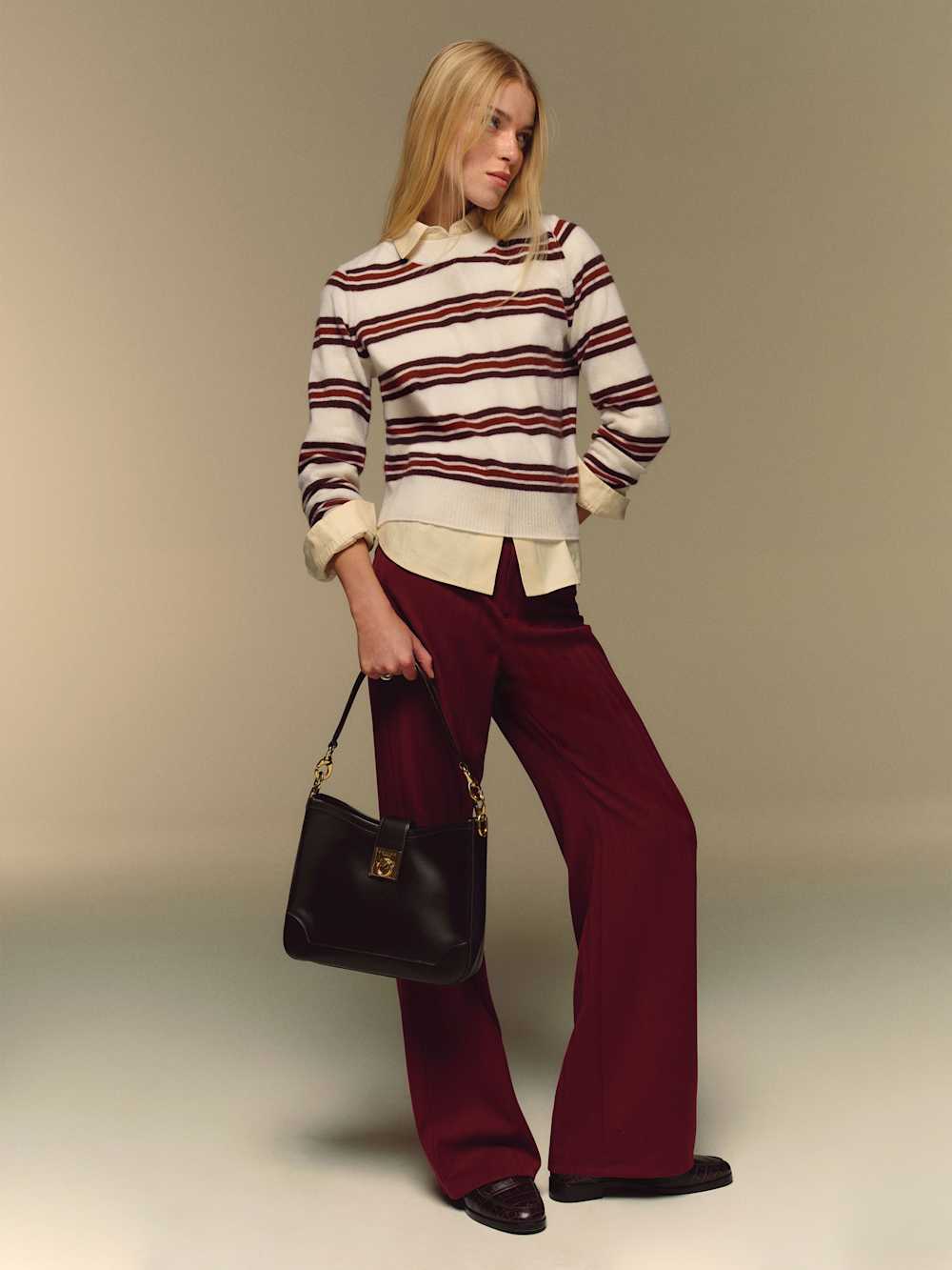 Reformation Nikki Cashmere Crew - Gossamer Multi Stripe