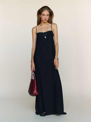 Reformation Glenna Silk Dress - Black