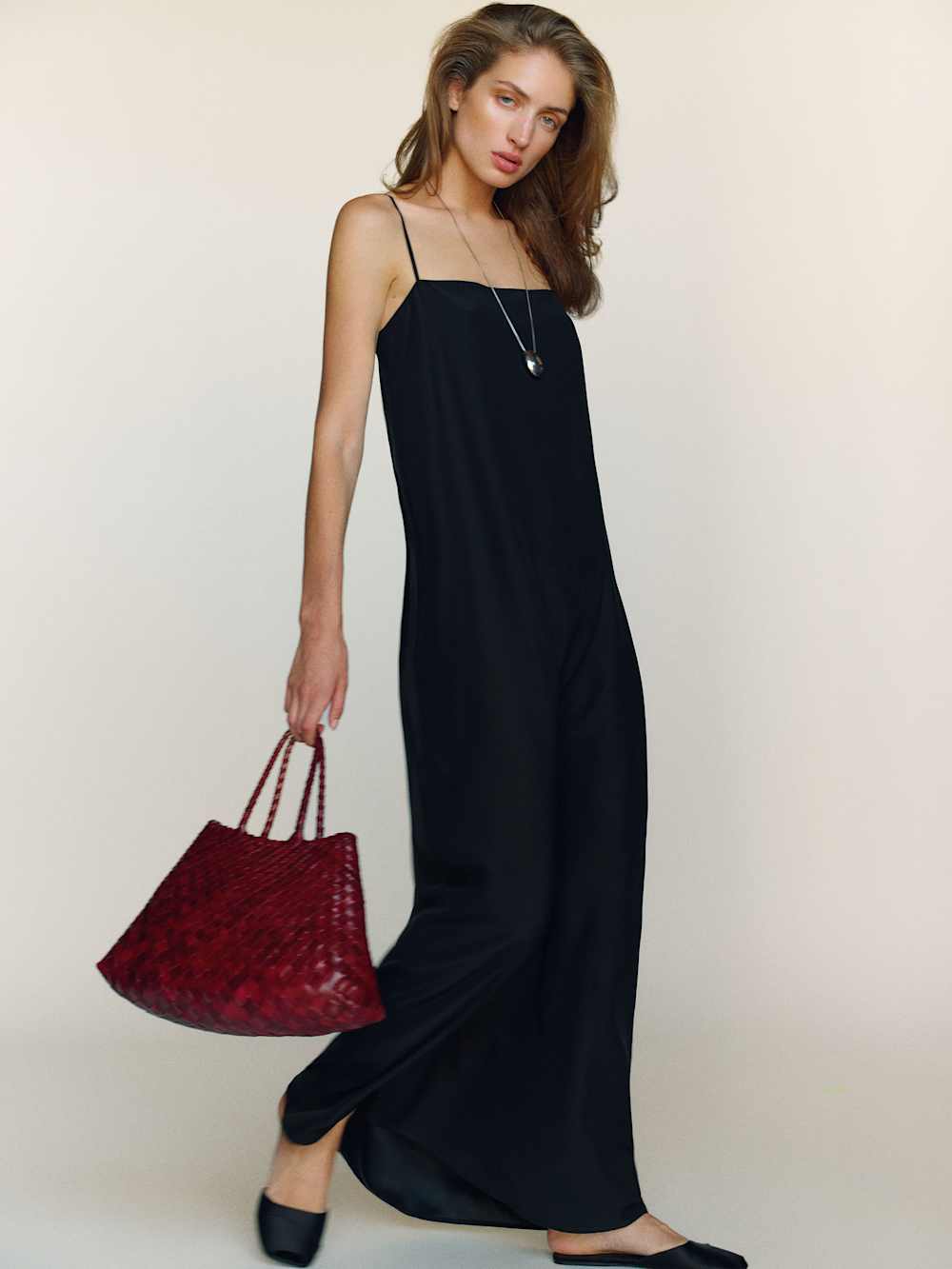 Reformation Glenna Silk Dress - Black