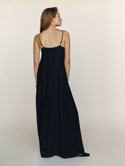 Reformation Glenna Silk Dress - Black