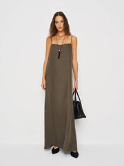 Reformation Glenna Silk Dress - Morel