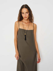 Reformation Glenna Silk Dress - Morel