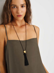 Reformation Glenna Silk Dress - Morel