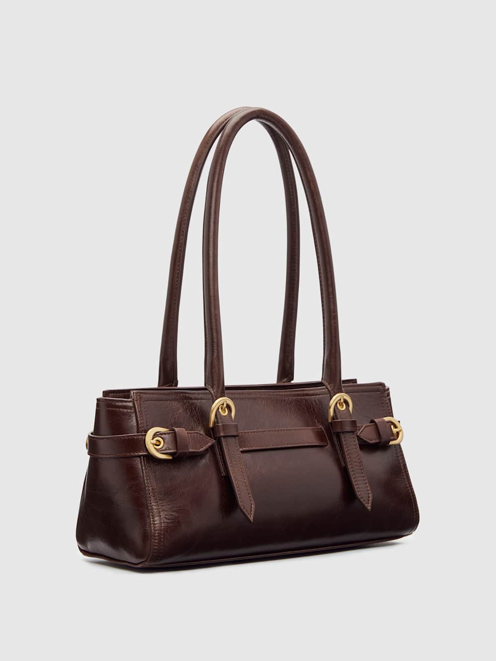 Reformation Beatrice Shoulder Bag - Chestnut Leather