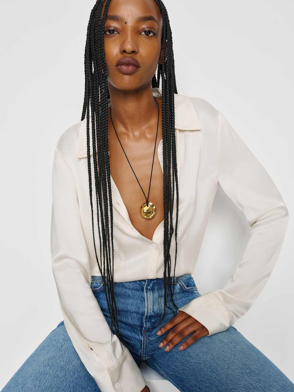 Reformation Estelle Necklace - Gold Black