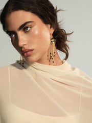 Reformation Marjorie Earrings - Gold Onyx
