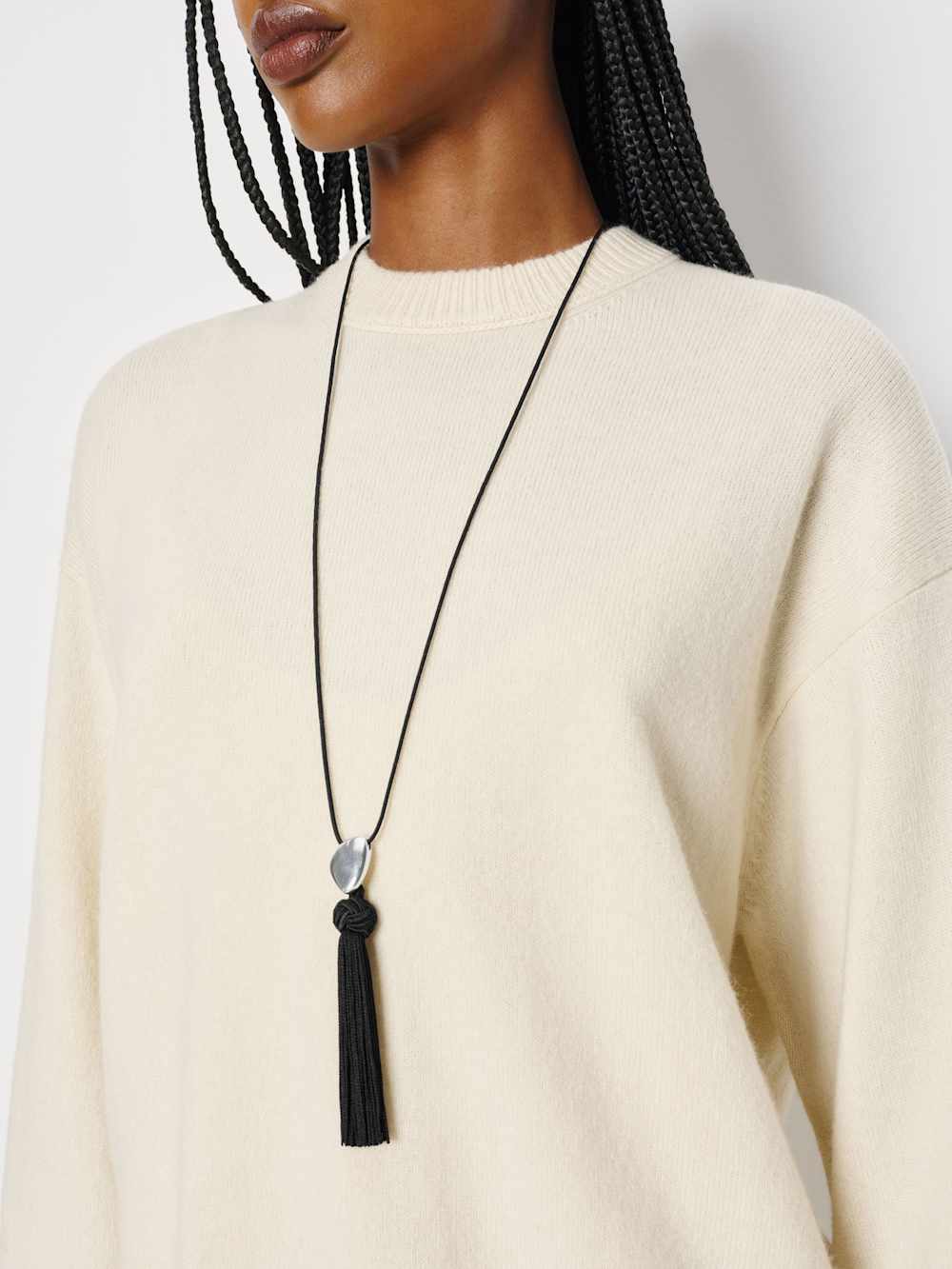 Reformation Dolores Tassel Necklace - Silver